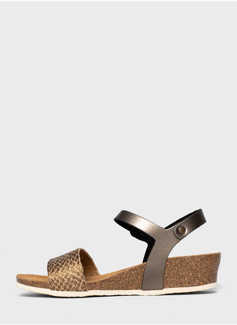 BAYTON - Leganes Strappy Mid Heel Wedges - Image 1