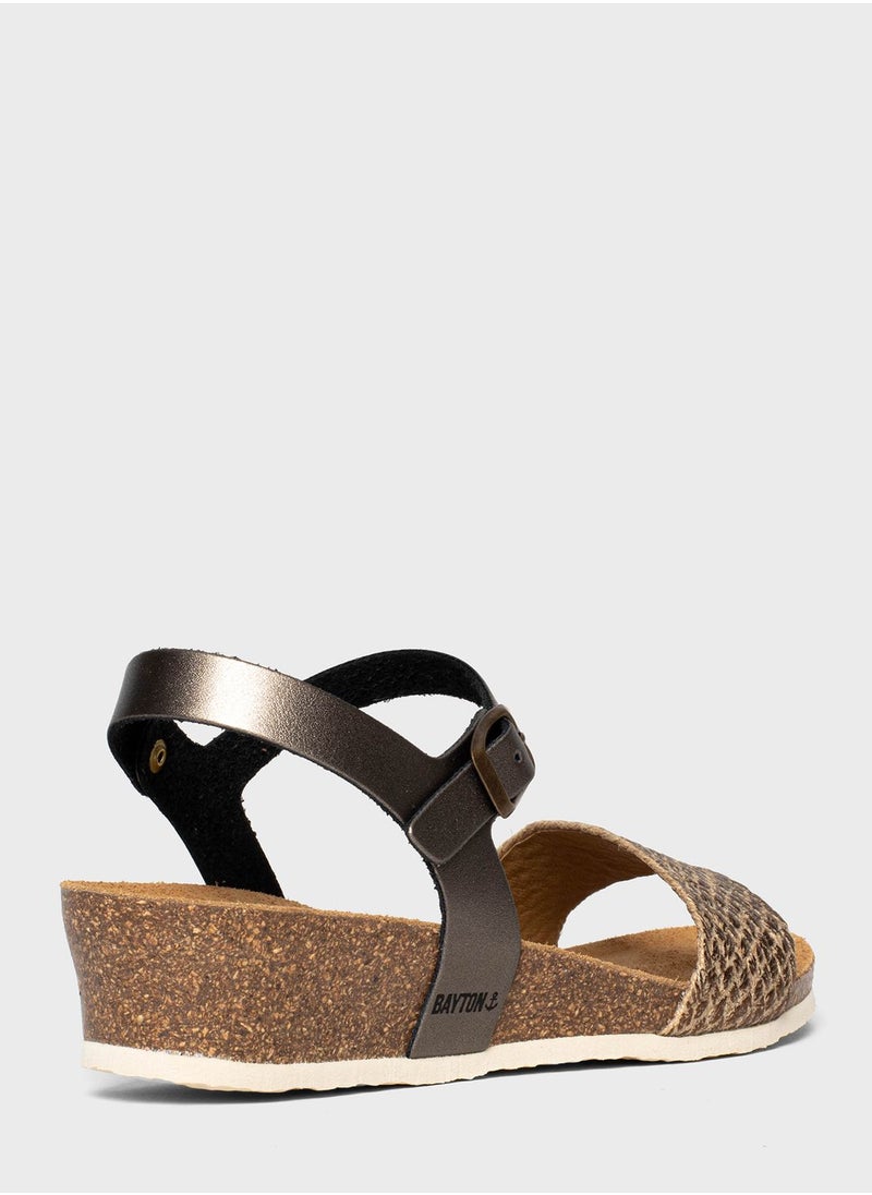 BAYTON - Leganes Strappy Mid Heel Wedges - Image 1