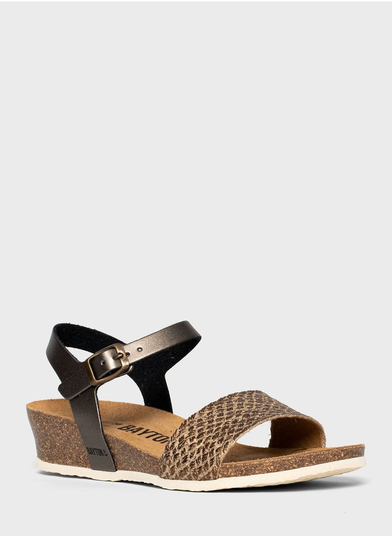BAYTON - Leganes Strappy Mid Heel Wedges - Image 1