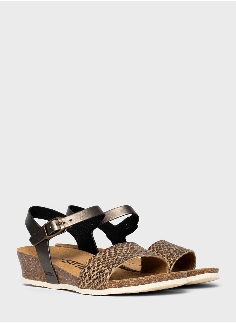 BAYTON - Leganes Strappy Mid Heel Wedges - Image 1