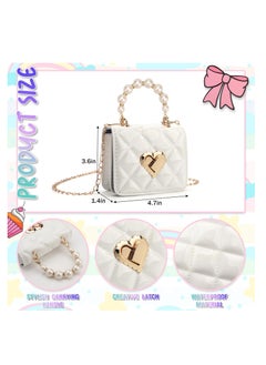 Excefore Girls Handbag Set, Cute Girls' Shoulder Bags with Adjustable Chain, Children's Purse and Kids Sunglasses, Gifts Kids Purse Birthday Presents for 3 4 5 6 Years Old Girls (White)  - Image 2