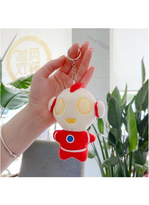 Mini Plush Toy Doll Pendant Wedding Gift Spray Machine Internet Celebrity Bag Toy/plush Doll/doll-Color:Red Ultraman-Height:10-15cm Ordinary Hanging Chain