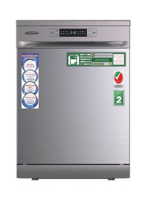 General Gold Dishwasher Machine 14 Place Setting, 8 Programs, 3 Layer Basket, 3 Spray Bars, Aqua stop Technology, Energy Efficient with Easy Lift-Up Design