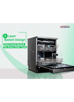 GeneralGold General Gold Dishwasher Machine 14 Place Setting, 8 Programs, 3 Layer Basket, 3 Spray Bars, Aqua stop Technology, Energy Efficient with Easy Lift-Up Design  - Image 5