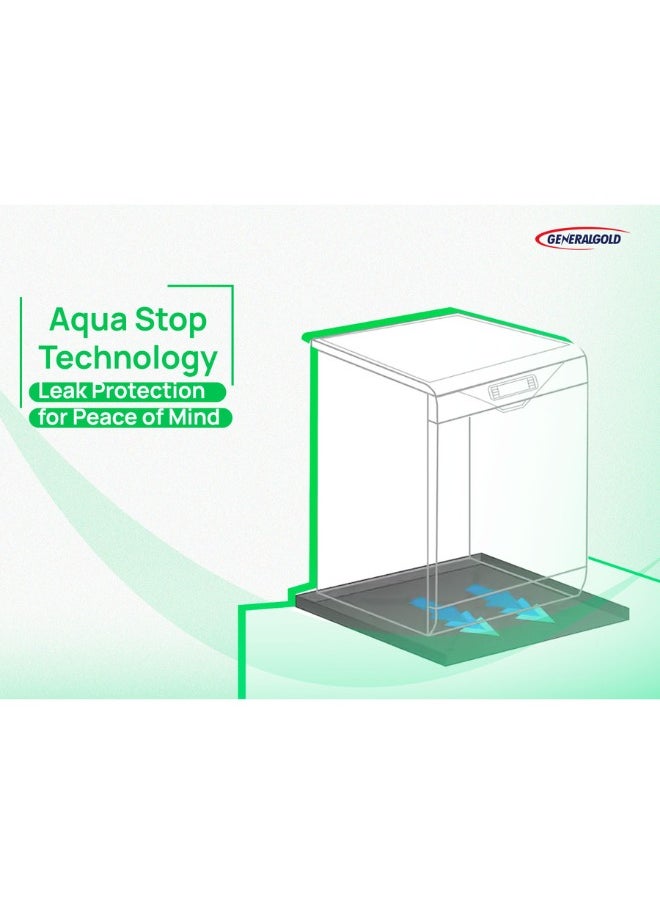 General Gold Dishwasher Machine 14 Place Setting, 8 Programs, 3 Layer Basket, 3 Spray Bars, Aqua stop Technology, Energy Efficient with Easy Lift-Up Design