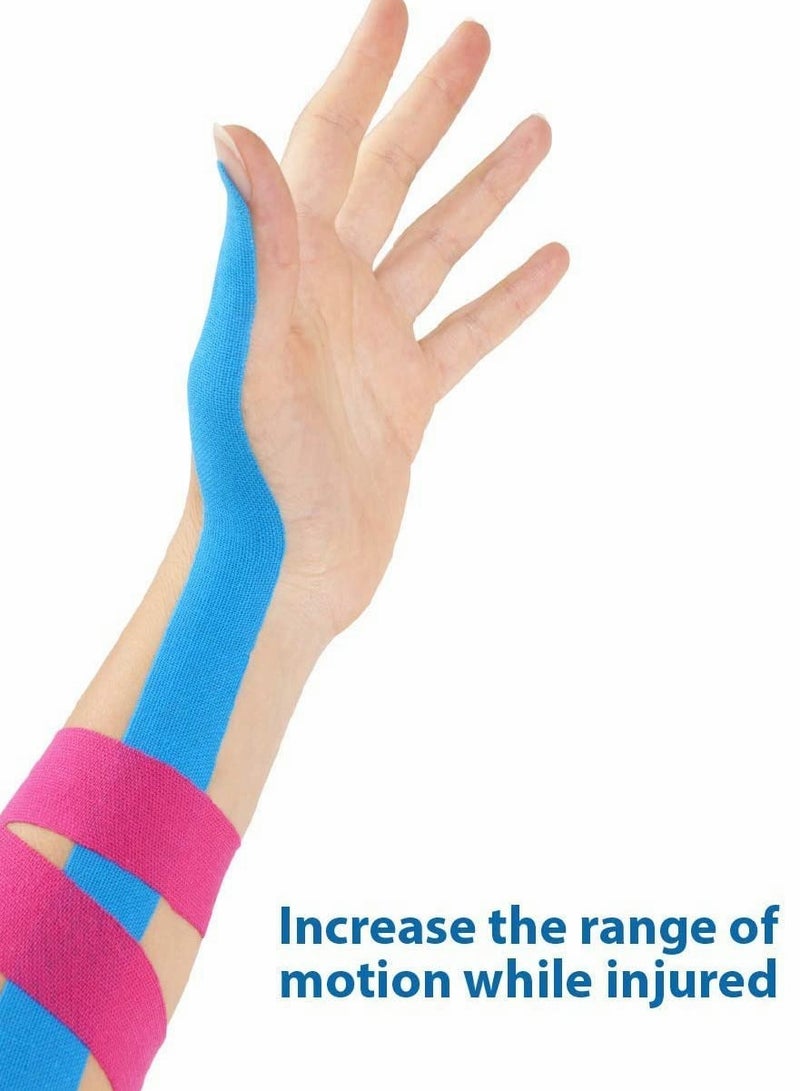 Sports Kinesiology Tape Roll of Elastic Water Resistant Tape for Support & Muscle Recovery Quality Sports Tape Muscle Tape Support Physio TapeKinetic for Knee Shoulder and Elbow 5cm*5m 2 Roll White - Image 5