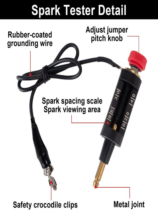 ecocstm Spark Plug Tester, Adjustable Ignition System Coil Tester, Coil Tester, Spark Tester Tool, Spark Checker, Autos Diagnostic Test Tool for Automobiles, Small Engines, Lawnmowers - Image 3
