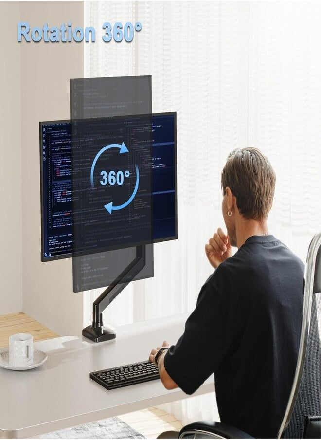 Single Monitor Wall Mount, Height Adjustable Pneumatic Extended Arm, Full Motion Articulating, Fits 17 to 32 inch Screen, Black, MOUNT-V001G - pzsku/ZD9FFE96B474EB0EE76EFZ/45/_/1736496850/7b85d592-c228-4b01-9f91-133c7fee4c78