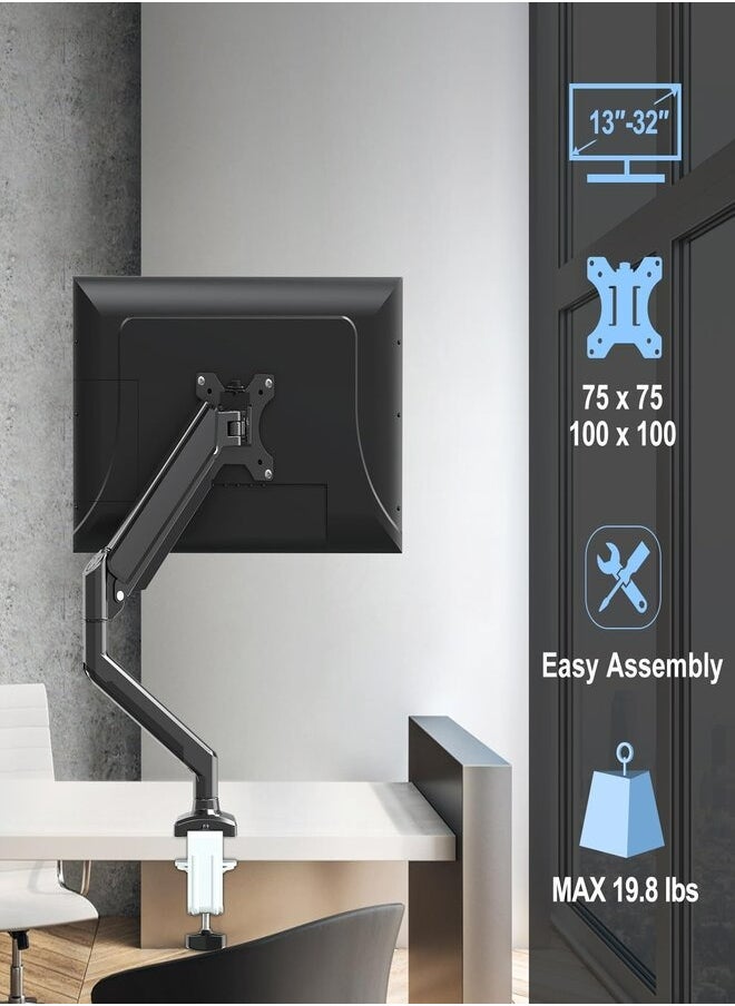 Single Monitor Wall Mount, Height Adjustable Pneumatic Extended Arm, Full Motion Articulating, Fits 17 to 32 inch Screen, Black, MOUNT-V001G - pzsku/ZD9FFE96B474EB0EE76EFZ/45/_/1736496900/0bd1e998-3582-46c8-9469-ebadcf9ca02c