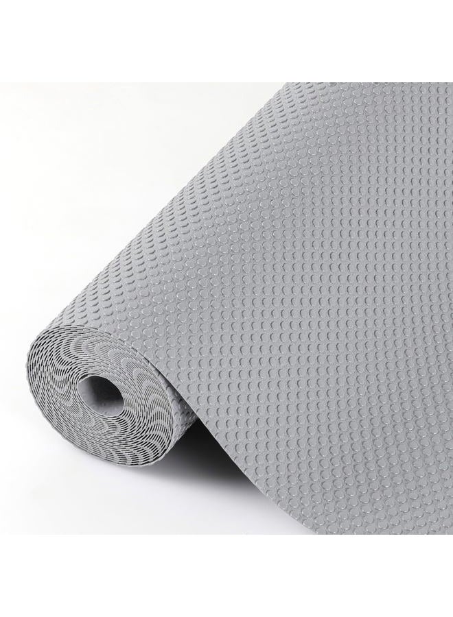 Hersvin Shelf Liners, 24in x 20ft Kitchen Drawer Mats, Non-Adhesive EVA Cupboard Protector, Cabinet Lining (Light Gray/Dot) - Image 1