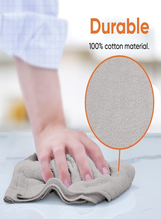 Superio Cotton Terry Washcloths Grey Towels 100% Cotton Cleaning Cloth 16" Rags Wash Clothes for Body and Face, Spa Towels, Multi Purpose (12, 16"x16") - Image 4