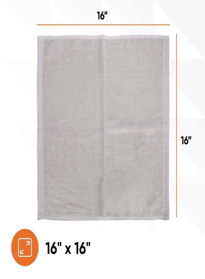Superio Cotton Terry Washcloths Grey Towels 100% Cotton Cleaning Cloth 16" Rags Wash Clothes for Body and Face, Spa Towels, Multi Purpose (12, 16"x16") - Image 2