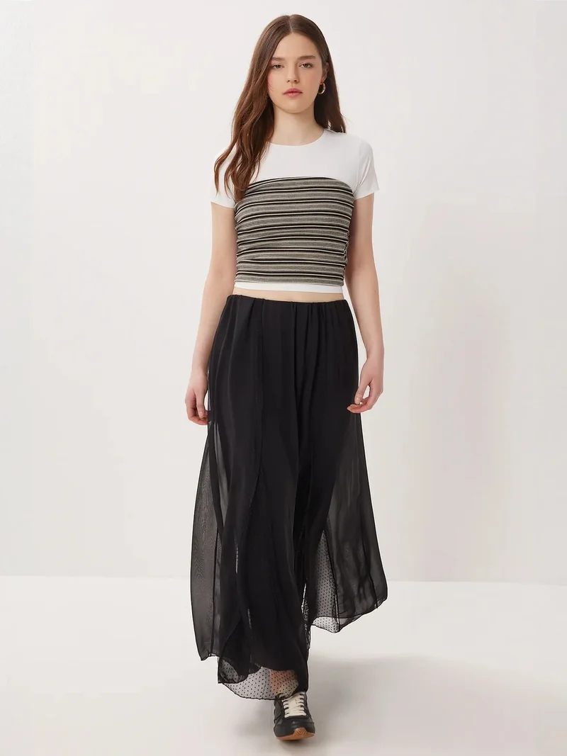 السعادة في إسطنبول ISTANBUL High Waist Maxi Skirt in Chiffon