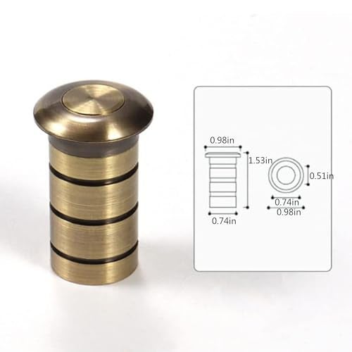 bjsdkff Floor Hole Dust-Proof Cover, Door Bolt Accessories, Safety Sliding Lock Inserts, Spring All Copper Dust-Proof Cover Hardware Cylinder Bolt 2 Pcs - Image 2