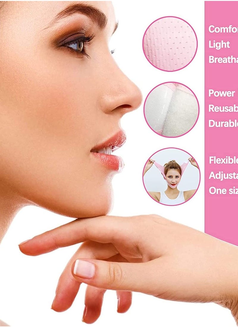 KASTWAVE Double Chin Reducer, Face Slimming Strap, V-Shaped Mask Chin up Face Lifting Belt for Women and Men, Anti- Wrinkle Face Mask, Lifting Bandage for Saggy Face Skin Reusable Mask Facial Slimming  - Image 3