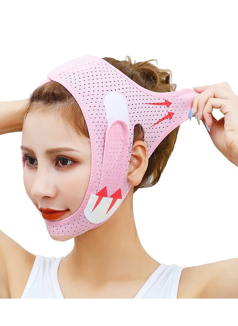 KASTWAVE Double Chin Reducer, Face Slimming Strap, V-Shaped Mask Chin up Face Lifting Belt for Women and Men, Anti- Wrinkle Face Mask, Lifting Bandage for Saggy Face Skin Reusable Mask Facial Slimming  - Image 1