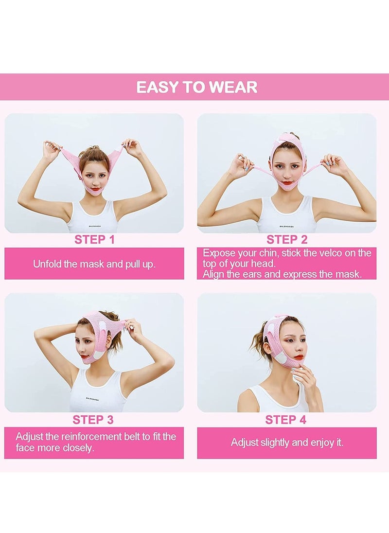 KASTWAVE Double Chin Reducer, Face Slimming Strap, V-Shaped Mask Chin up Face Lifting Belt for Women and Men, Anti- Wrinkle Face Mask, Lifting Bandage for Saggy Face Skin Reusable Mask Facial Slimming  - Image 5