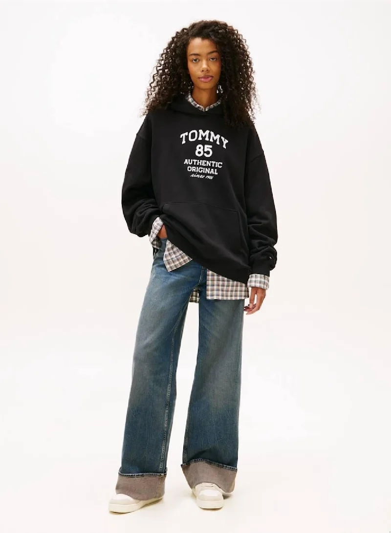 TOMMY JEANS 1985 Flock Logo Oversized Hoody