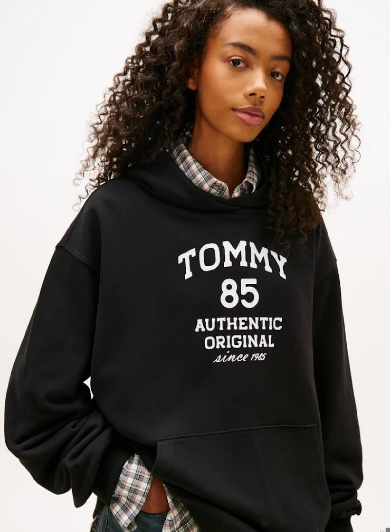 TOMMY JEANS 1985 Flock Logo Oversized Hoody