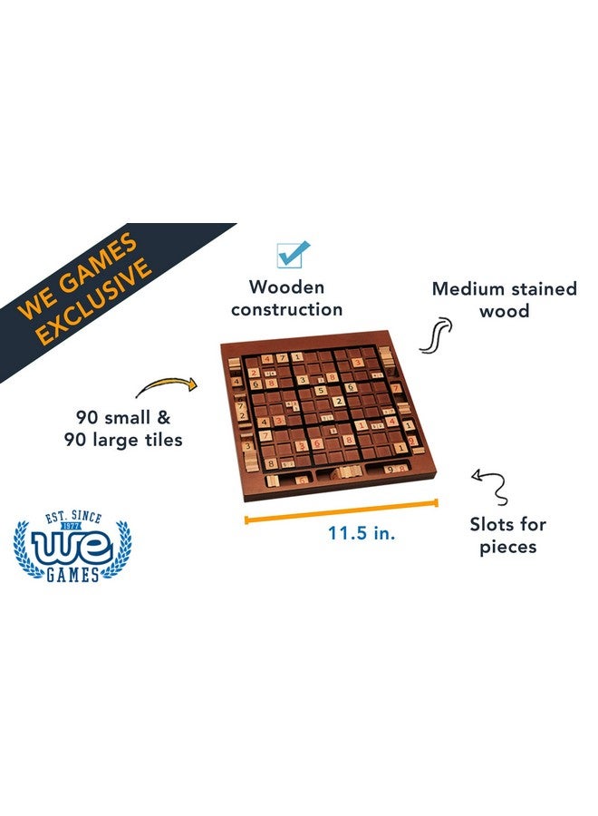 وي جيمز لوحة سودوكو خشبية مع فتحات تخزين بلون متوسط - 11.5 بوصة - Image 3