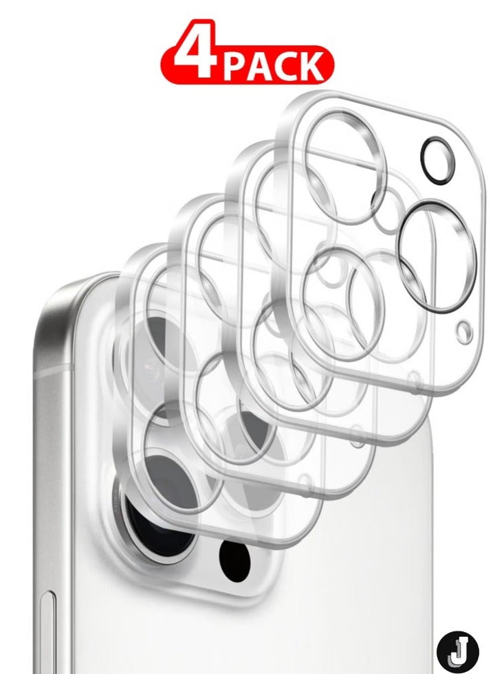 JAJEEK "New 4-Pack iPhone 16 Pro Max Camera Lens Protector – Ultra HD Tempered Glass, 9H Hardness, Anti-Scratch, Case-Friendly, Easy Installation Clear Lens Cover" - Image 1