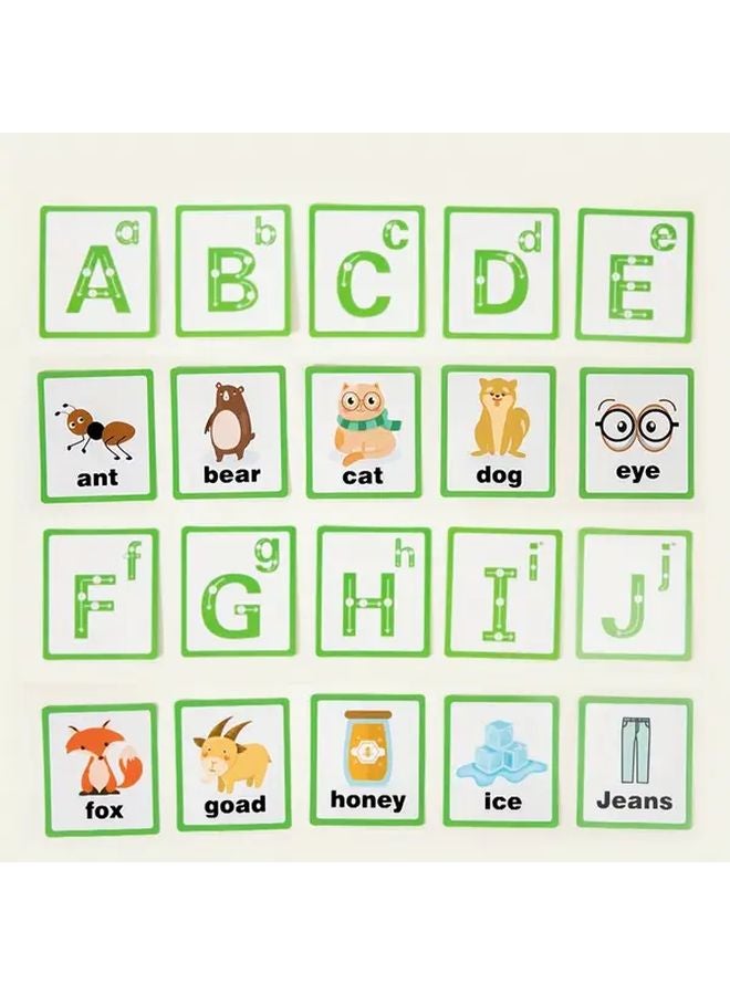 لوح الرسم الرملي الخشبي مع بطاقات تعليمية مزدوجة الوجه 31 لتعليم الصوتيات الصينية للأعمار من 3 إلى 6 سنوات - Image 3