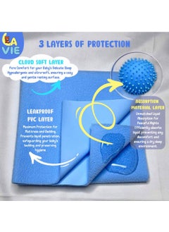 La Vie BabyCare La Vie Baby Dry Sheets Extra Absorbent Quick Dry Sheet for New Born Babies Bed Protector Mattress Reusable Waterproof Baby Cot Sheet for Toddler Infant Pebble Grey 70cm x 100cm  - Image 2