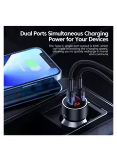 toocki Toocki USB C Car Charger, LED Digital Display, Type C Fast Charger for iPhone 15 14 13 Pro Max Samsung S10 S9 S8 Plus Huawei PD 75W  - Image 2