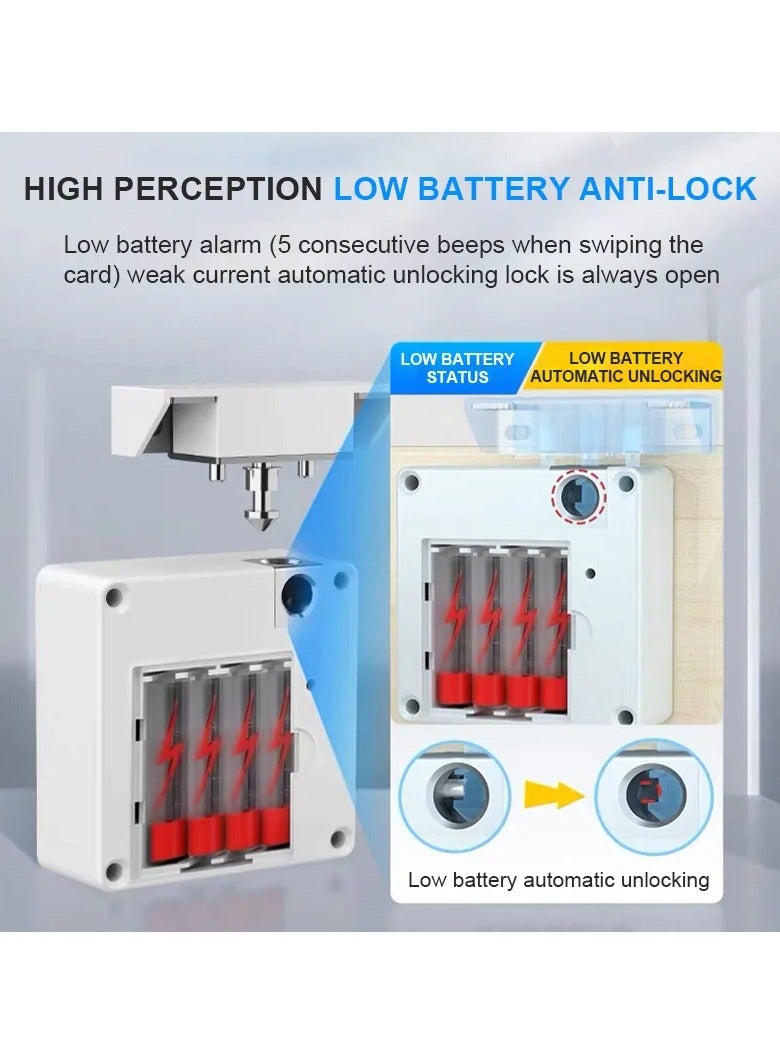 ارواق قفل ذكي ببطاقة IC للأدراج والخزائن الخشبية قفل إلكتروني مخفي يدعم حماية الأمان بتقنية NFC - Image 5