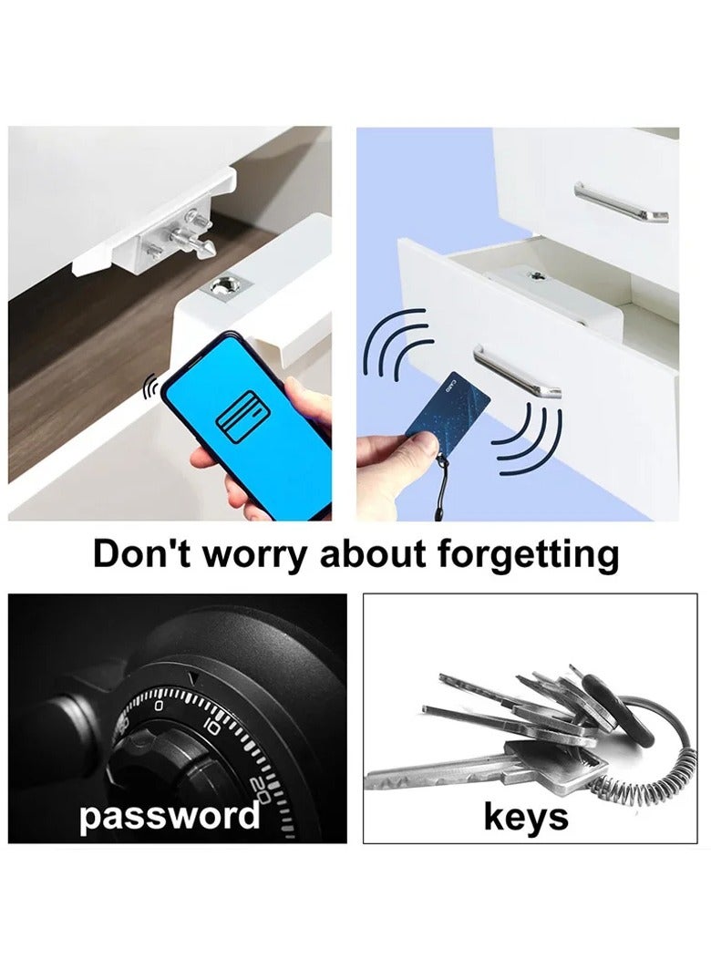 ارواق قفل ذكي ببطاقة IC للأدراج والخزائن الخشبية قفل إلكتروني مخفي يدعم حماية الأمان بتقنية NFC - Image 2