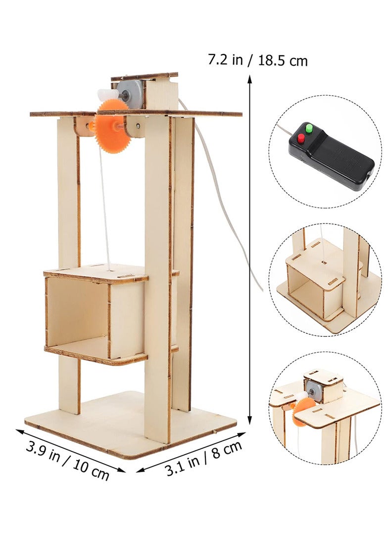 Wooden Elevator Kids Stem Projects，Scientific Experiment Manual DIY Crafts Lifts Model Kit Education Learning Toy Kids DIY Elevator Set for Children Kids Age 8-12  - Image 2
