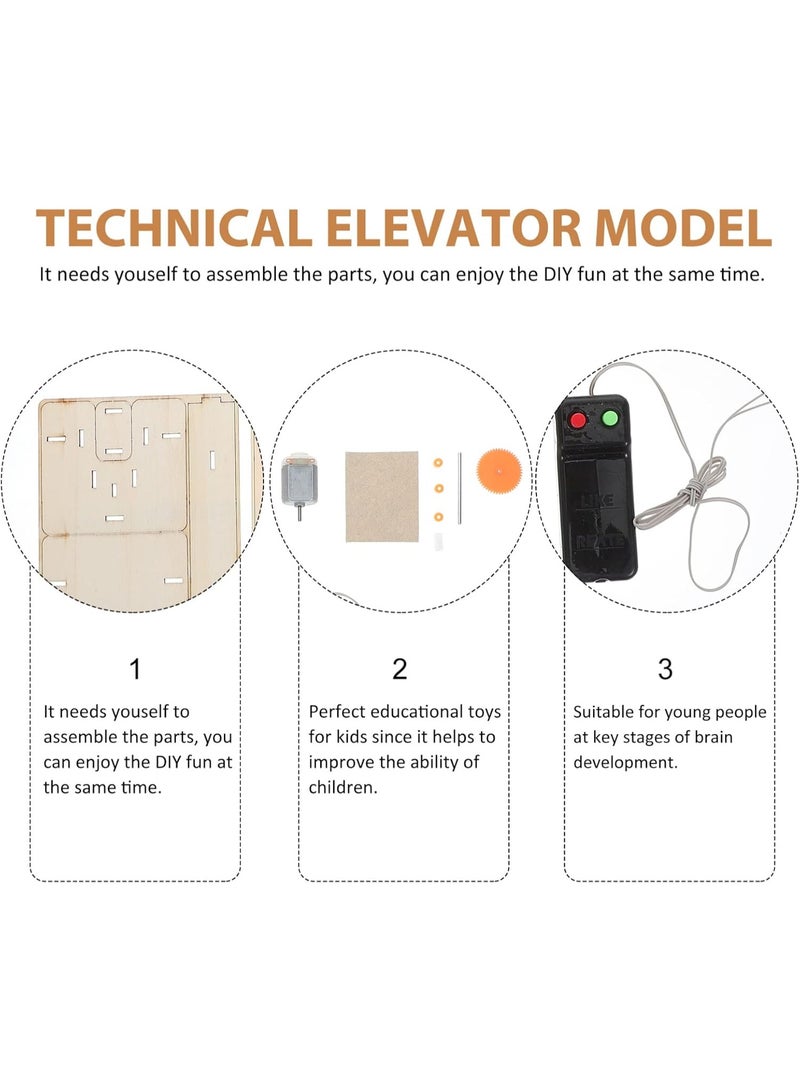 Wooden Elevator Kids Stem Projects，Scientific Experiment Manual DIY Crafts Lifts Model Kit Education Learning Toy Kids DIY Elevator Set for Children Kids Age 8-12  - Image 3