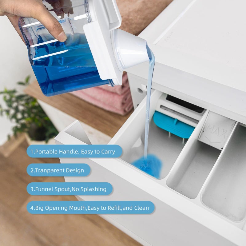 G2 Go2Gether Laundry Detergent Container 2Pack -51Oz Laundry Detergent Dispenser With 5 Labels For Laundry Room  Laundry Scent Beads  Powder Bleach Soap Fabric Softener Storage And Organization. - Image 4