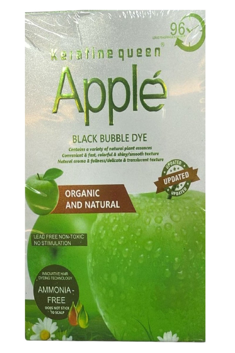 Keratine queen Apple Hair Color Cream black Bubble dye Organic and Natural   96 Ammonia Free