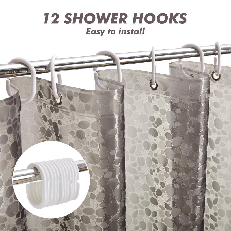 Bostofy Waterproof Shower Curtain Liner EVA 8G - Rust-Proof Hooks, Heavy-Duty Magnets - Enhance Your Bathroom with Durability and Elegance - Image 2