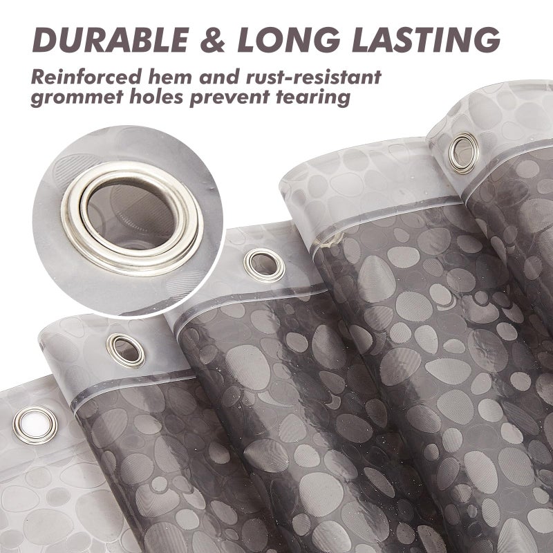 Bostofy Waterproof Shower Curtain Liner EVA 8G - Rust-Proof Hooks, Heavy-Duty Magnets - Enhance Your Bathroom with Durability and Elegance - Image 3