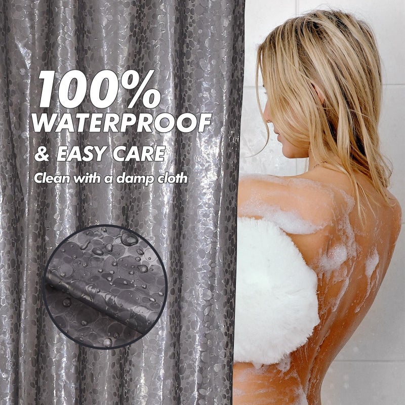 Bostofy Waterproof Shower Curtain Liner EVA 8G - Rust-Proof Hooks, Heavy-Duty Magnets - Enhance Your Bathroom with Durability and Elegance - Image 4