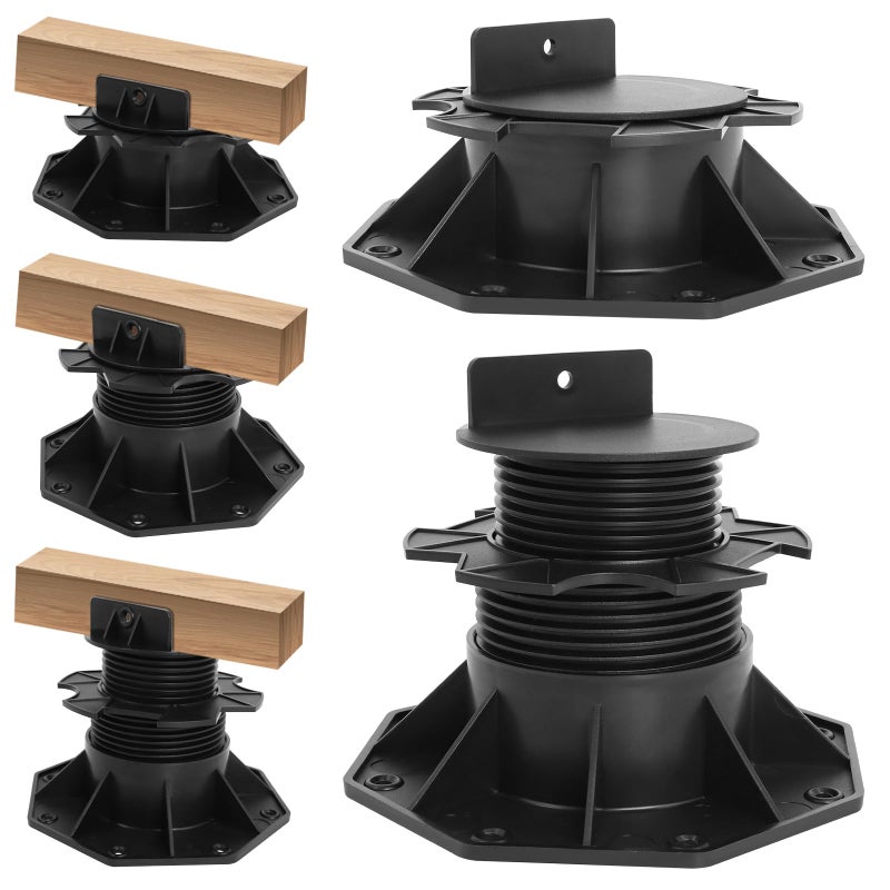 MCCKLE Adjustable Deck Support Pedestal, 10Pack Deck Foundation Support Base for Floating Deck Platform, Deck Blocks Adjustable Deck Plastic Supports Pedestal Paver 2-3/8" to 5-1/2" by MCCKLE - Image 1