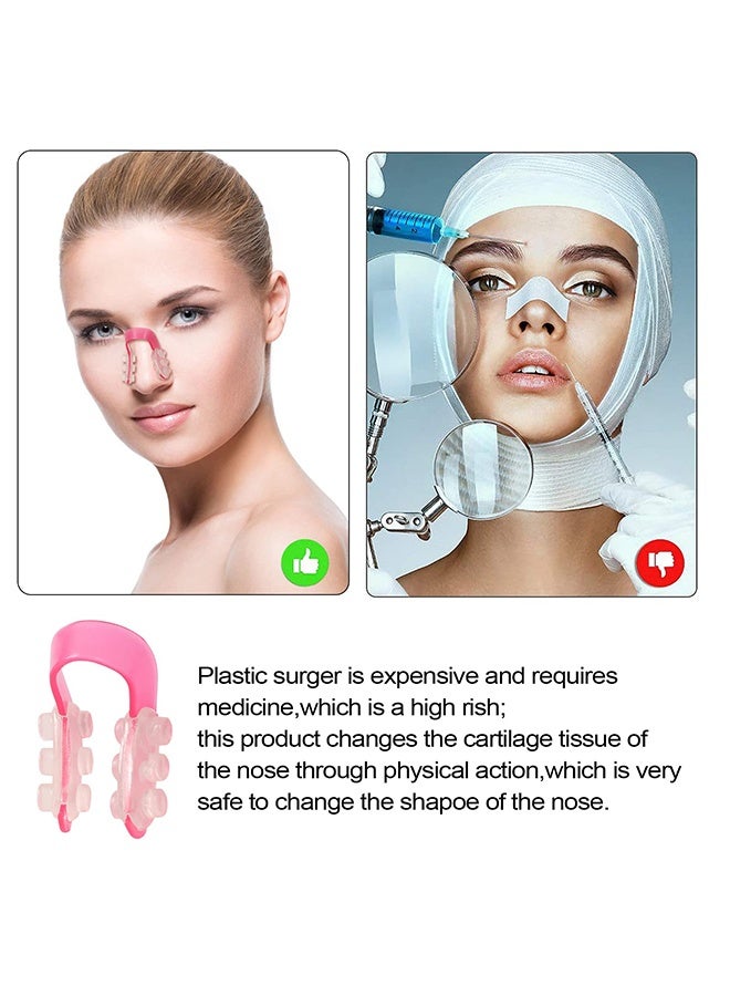 2 Pack Pink Soft Silicone Nose Shaper for Wide Noses Pain Free Nose Straightener Corrector Shrinker Nose Clip for Women Men Girls Daily Use - Image 4