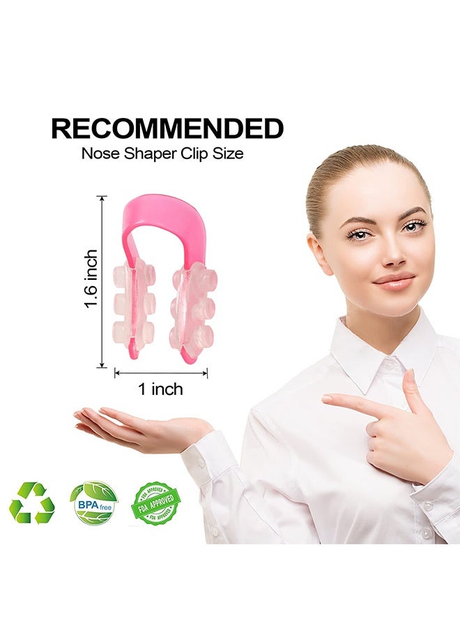 2 Pack Pink Soft Silicone Nose Shaper for Wide Noses Pain Free Nose Straightener Corrector Shrinker Nose Clip for Women Men Girls Daily Use - Image 2