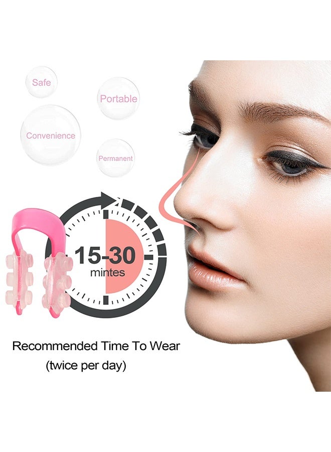 2 Pack Pink Soft Silicone Nose Shaper for Wide Noses Pain Free Nose Straightener Corrector Shrinker Nose Clip for Women Men Girls Daily Use - Image 5
