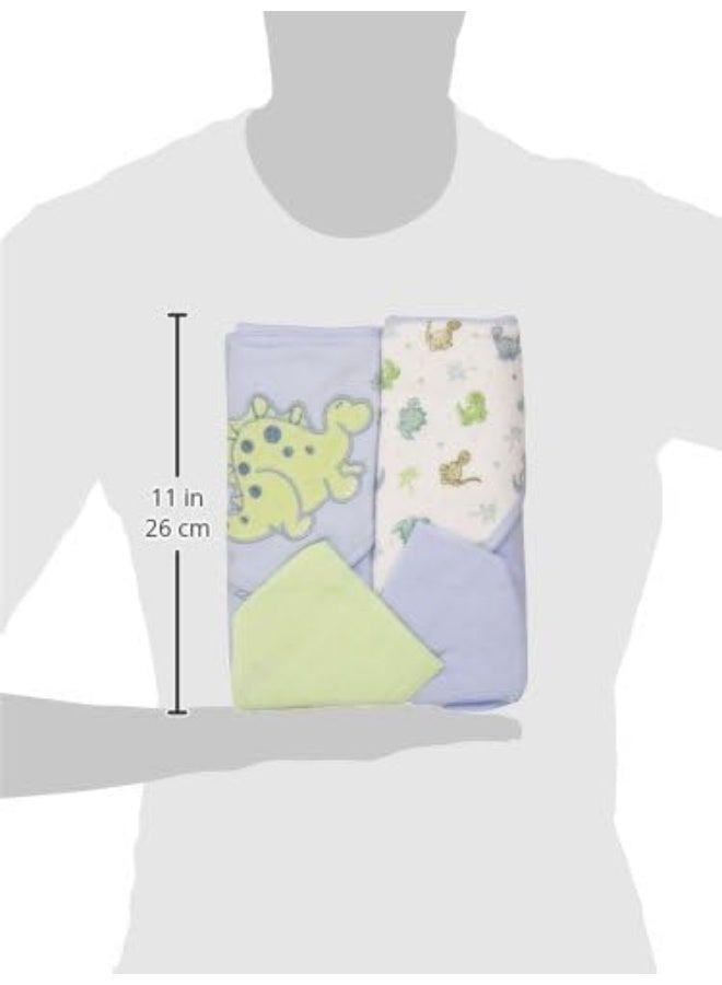 سباسيلك Hooded Terry Bath Towel with Washcloths - Blue One Size Blue HT 2PC 08 - Image 2
