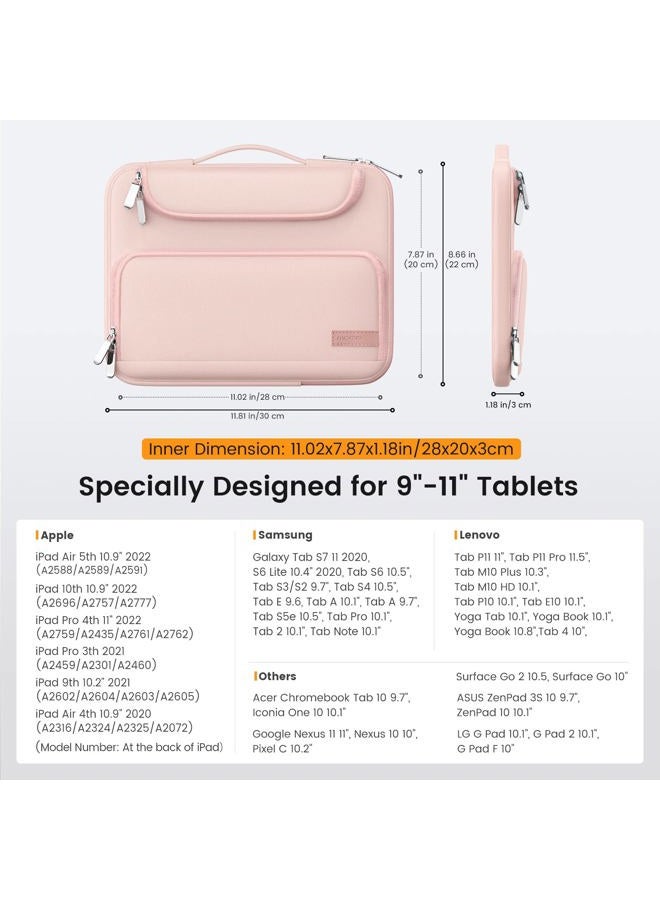 MoKo 9-11 Inch Tablet Case, Retractable Handle Protective Case for iPad Pro 11 M2 2022-2018, iPad 10. 10.9 2022, iPad Air 5 10.9 Inch 2022, iPad 9/8/7 Gen 10.2, Galaxy Tab S9 11 Inch 2023, Tab S8 11 - Image 3