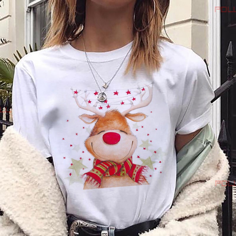 [Same day] cross-border supply of T-shirt printed T-shirt women's short-sleeved women's clothing - Image 1