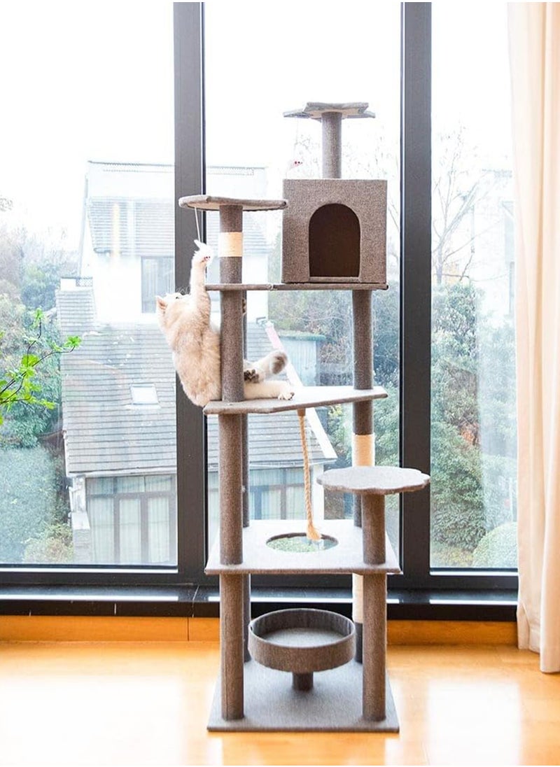 MONOGUE - Cat Tree with Sisal Scratching Posts Cat Play House Large Multi Level and Rest Place Tower for Cats - Image 1