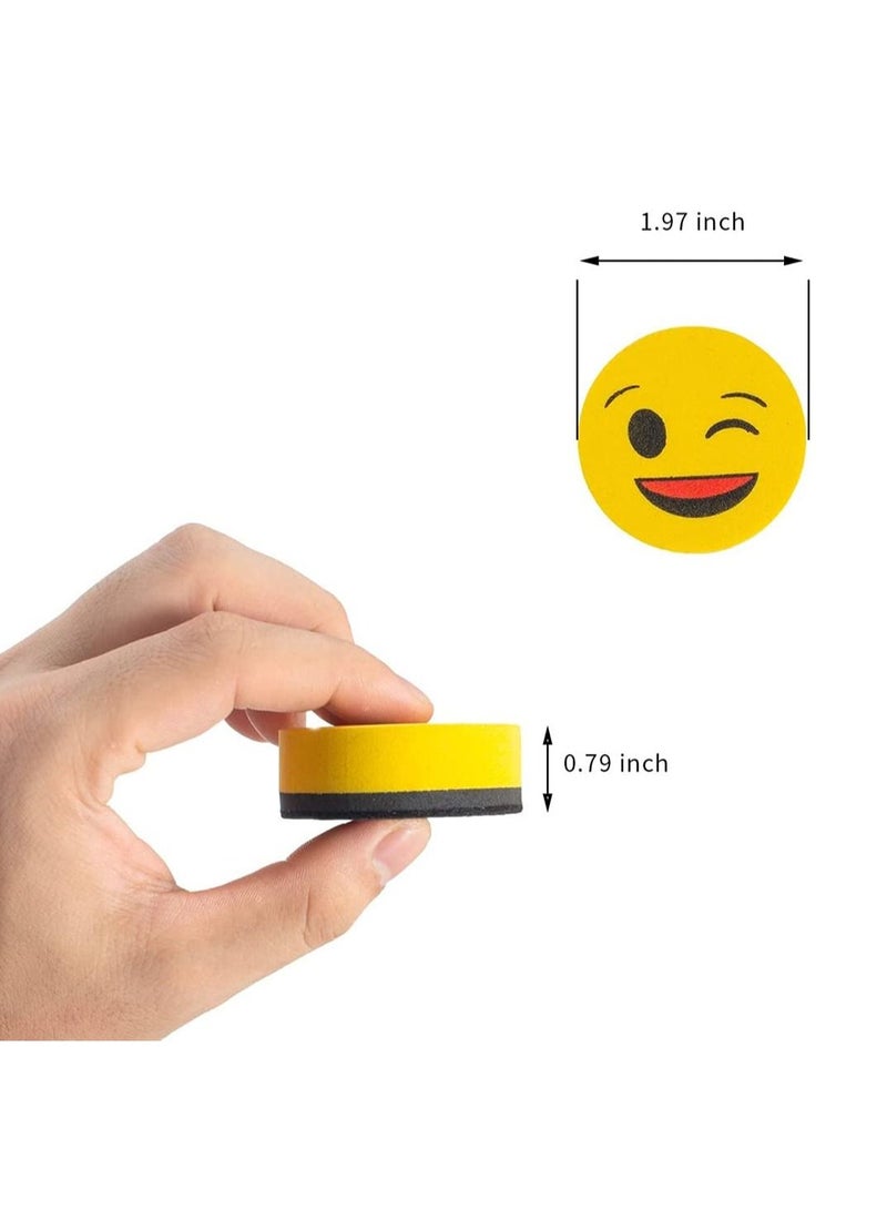 White Board Erasers for Kids Small Eraser Dry Erase Cleaner Wiper Emotion Classroom Home and Office 12 Pack - Image 2