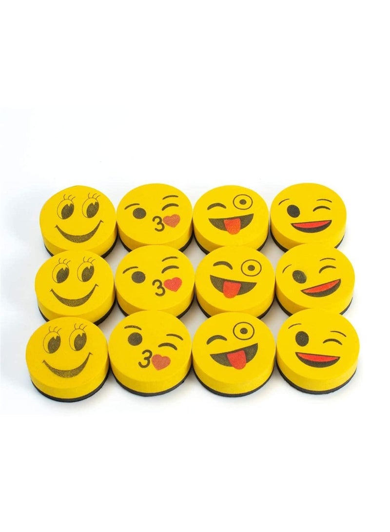 White Board Erasers for Kids Small Eraser Dry Erase Cleaner Wiper Emotion Classroom Home and Office 12 Pack - Image 3