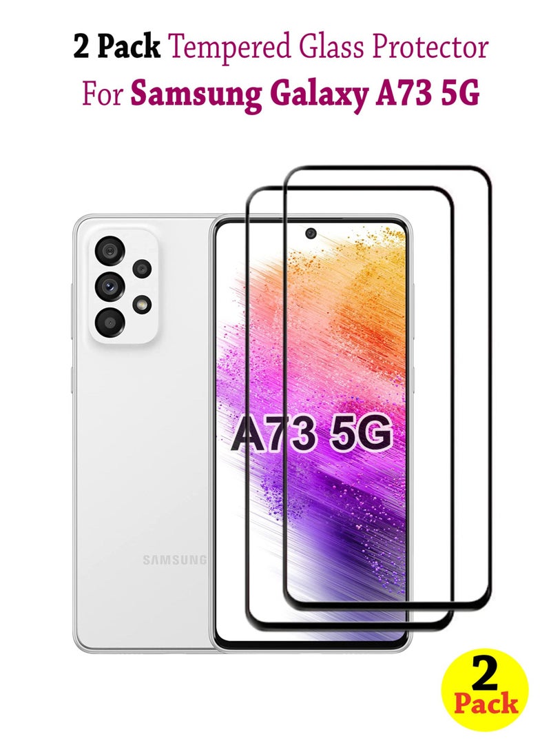 2 Pack Tempered Glass Screen Protector For Samsung Galaxy A73 5G - Black