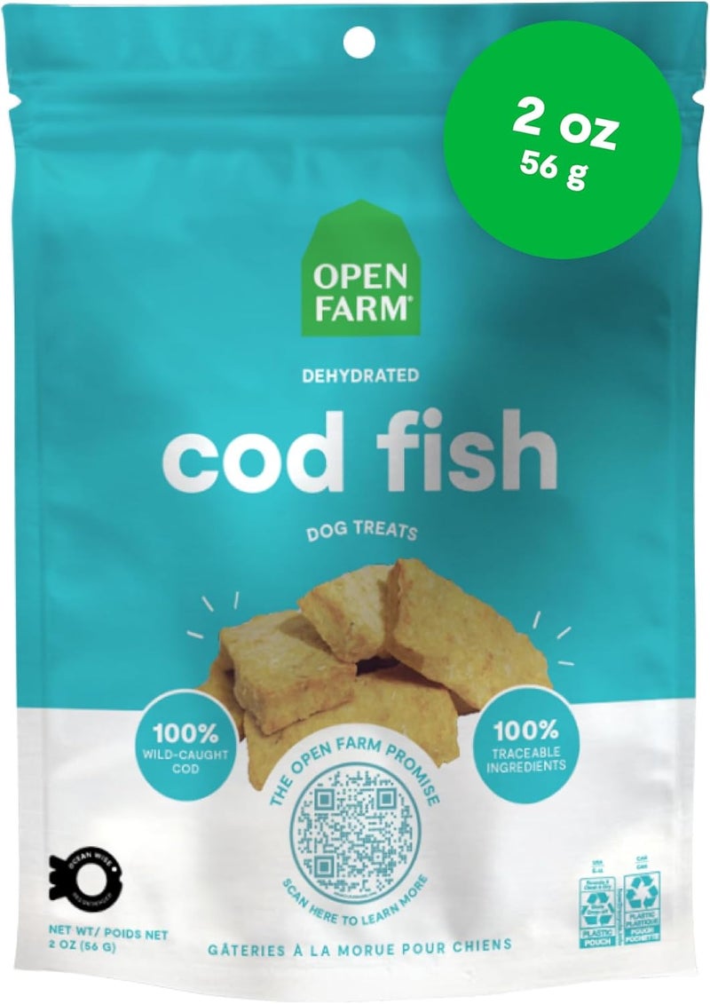 Open Farm Dehydrated Cod Fish Dog Treats - 2 oz 56 g - Image 1
