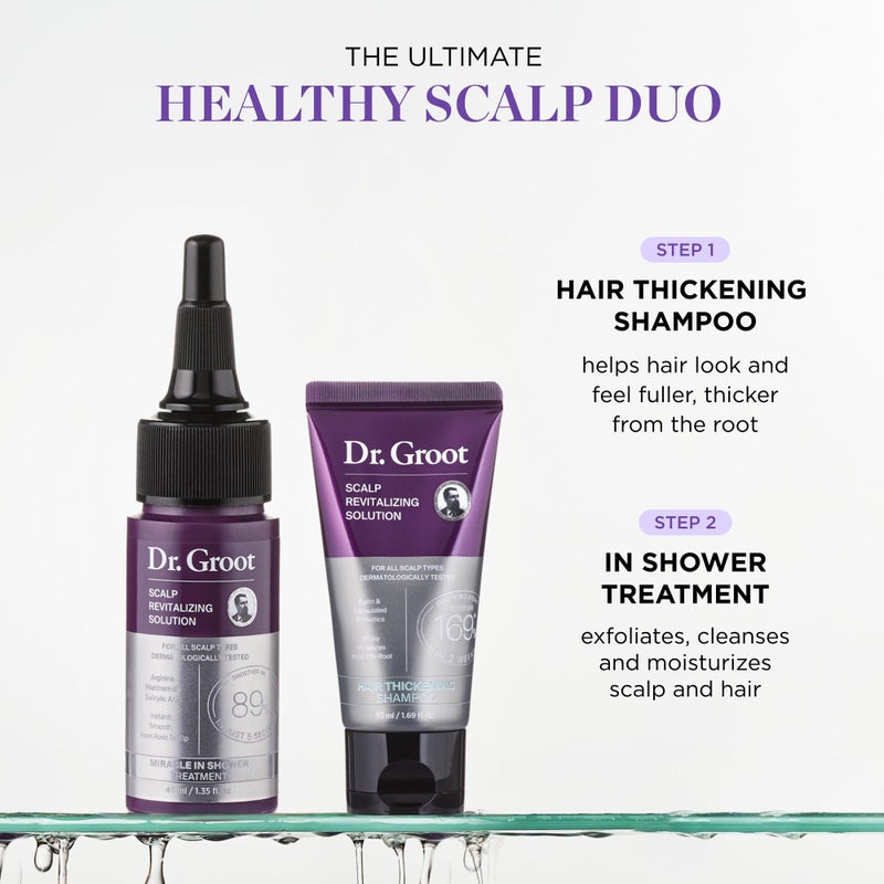 Dr.Groot Dr. Groot Scalp Revitalizing Solution Travel Set for Hair Loss, Korean Hair Care, Hair Thickening Shampoo u0026 Miracle in Shower Treatment, TSA Approved, 5 Seconds to Smooth Hair, Rosemary Oil - Image 2